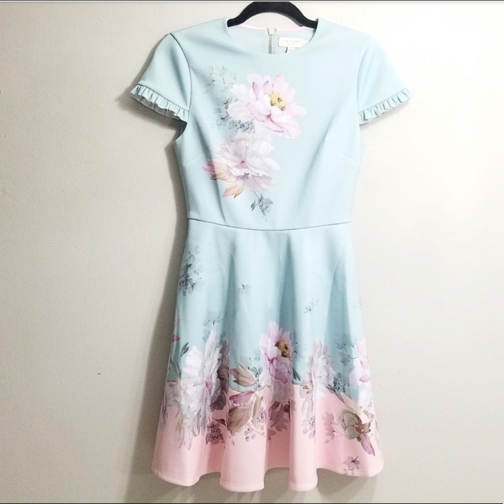 Ted Baker aqua floral dress